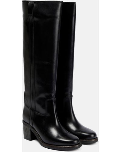 Isabel Marant Seenia Leather Knee Boots - Black