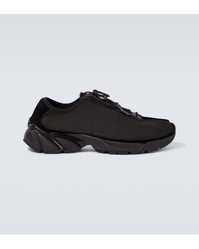 Our Legacy Klove Suede-trimmed Leather Sneakers - Black