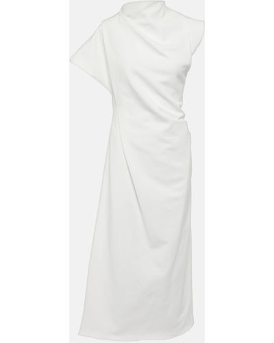 TOVE Zola Draped Cotton-blend Midi Dress - White