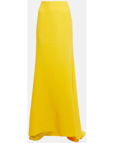 Valentino Silk Maxi Skirt - Yellow