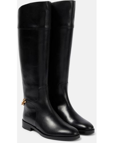 Jimmy Choo Nell Chain-embellished Leather Knee-high Boots - Black