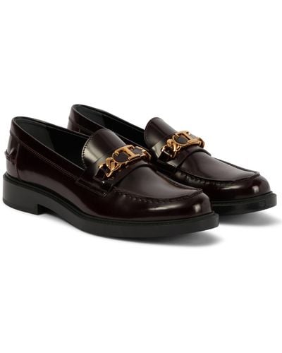 Tod's Embellished Leather Loafers - Black
