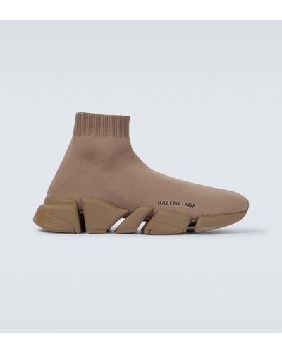 Balenciaga Speed 2.0 Knitted Sneakers - Brown