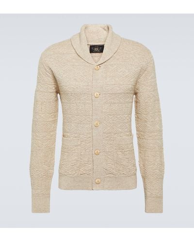 RRL Cotton And Linen Cardigan - Natural