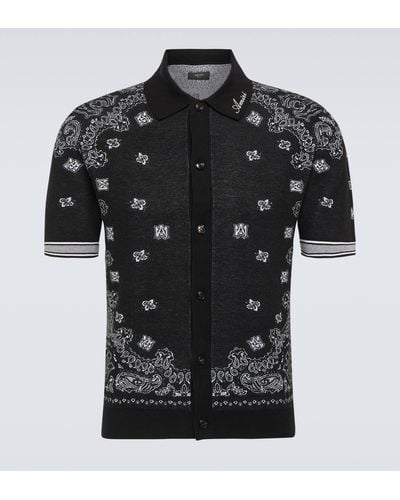 Amiri Bandana Cotton Bowling Shirt - Black