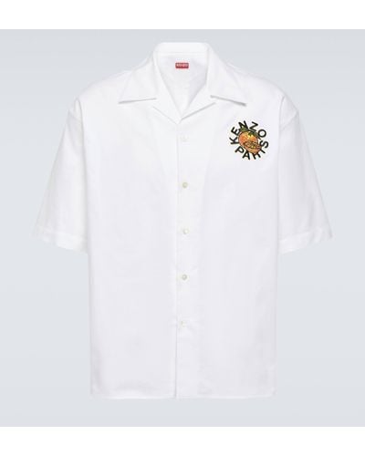 KENZO Cotton Poplin Bowling Shirt - White