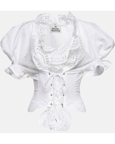 Vivienne Westwood Kate Puff-sleeve Broderie Anglaise Top - White