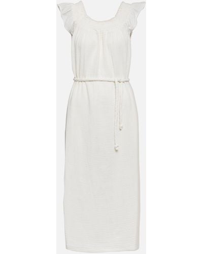 Velvet Justine Cotton Gauze Midi Dress - White