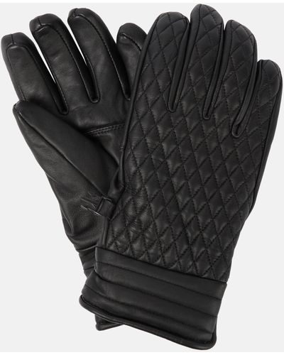 Fusalp Athena Quilted Leather Gloves - Black