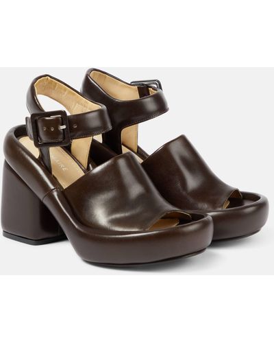 Lemaire Leather Platform Sandals - Brown