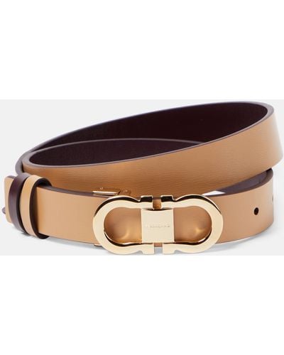 Ferragamo Gancini Reversible Leather Belt - Brown