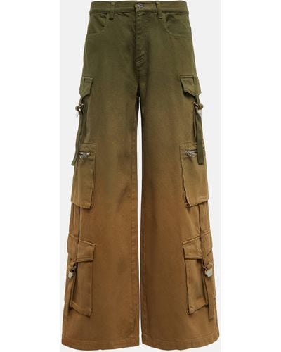 Dion Lee High-rise Cotton Cargo Pants - Green