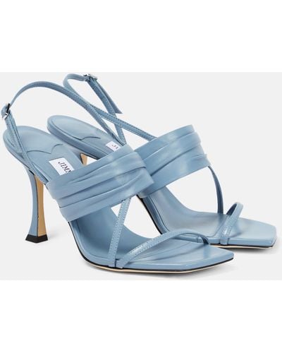 Jimmy Choo Beziers 90 Leather Sandals - Blue