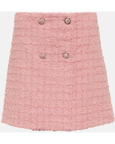Versace Wool-blend Boucle Miniskirt - Pink