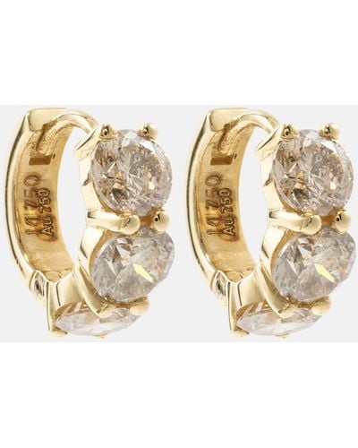 Ileana Makri Huggie 18kt Gold Hoop Earrings With Diamonds - Metallic
