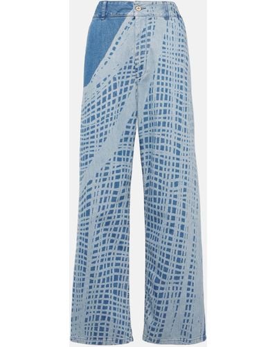 Loewe Paula's Ibiza Printed Wide-leg Jeans - Blue