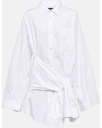 Balenciaga Cotton Shirt Dress - White