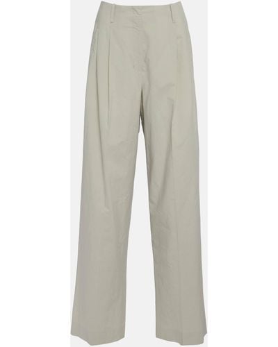 The Row Gaugin High-rise Wide-leg Cotton Pants - Grey