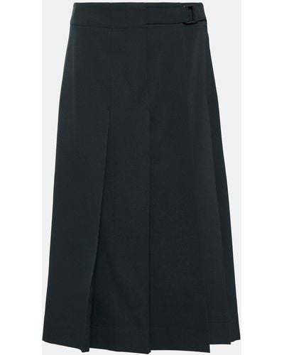 Lemaire Pleated Wool Wrap Skirt - Green