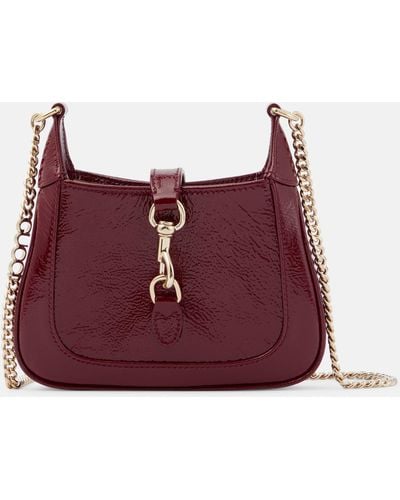 Gucci Jackie Notte Mini Patent Leather Shoulder Bag - Purple