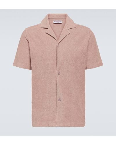 Orlebar Brown Howell Cotton Terry Bowling Shirt - Pink
