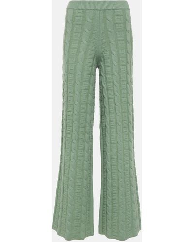 Acne Studios Kong Cable-knit Wool-blend Straight Pants - Green