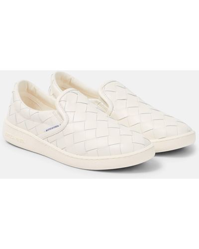 Bottega Veneta Sawyer Leather Slip-on Sneakers - White