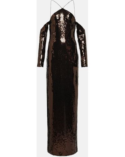 ‎Taller Marmo Moonstruck Sequined Maxi Dress - Brown
