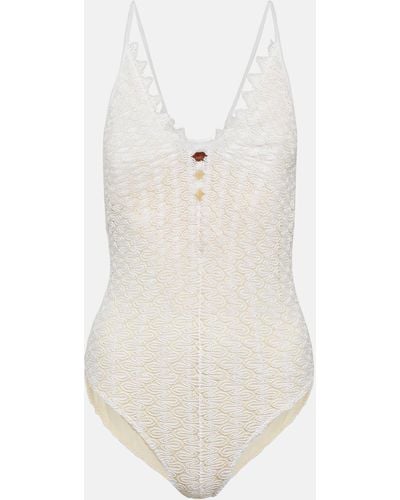 Missoni Patterned Knit Swimsuit - White
