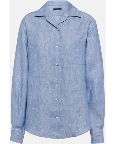Loro Piana Neo Andre Linen Shirt - Blue