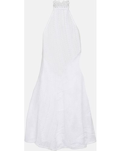 Roberta Einer Sleek Halterneck Knit Minidress - White