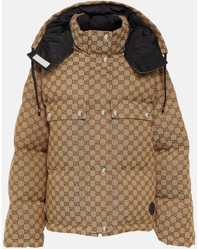 Gucci GG Cotton Canvas Down Jacket - Brown