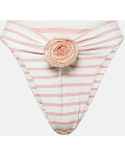 SAME Rose Floral-applique Bikini Bottoms - White