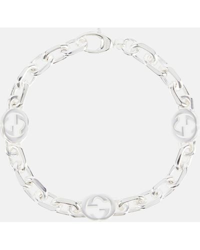 Gucci Interlocking G Sterling Silver Bracelet - White