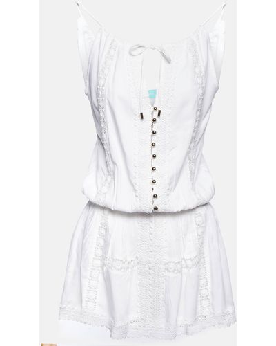 Melissa Odabash Chelsea Tie-neck Minidress - White