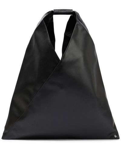 MM6 by Maison Martin Margiela Japanese Medium Faux Leather Tote Bag - Black