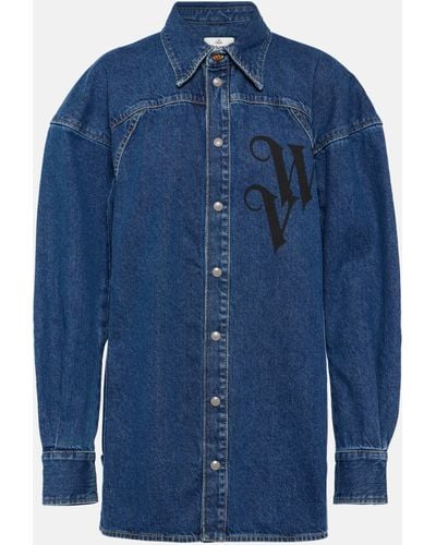 Vivienne Westwood Logo Denim Shirt - Blue