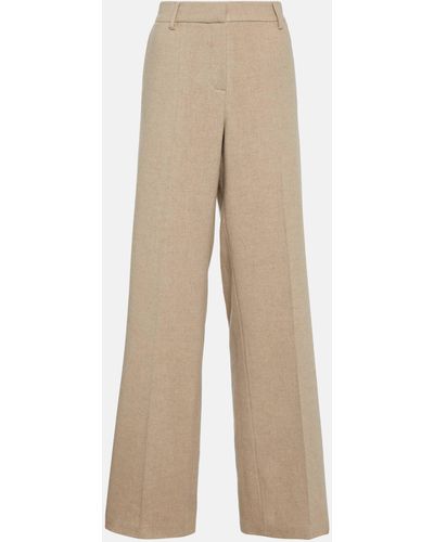 Magda Butrym Mid-rise Cashmere Wide-leg Pants - Natural