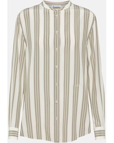 Loro Piana Striped Silk Shirt - White