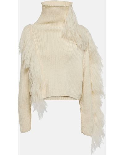 CORDOVA Ploma Shearling-trimmed Wool Sweater - Natural