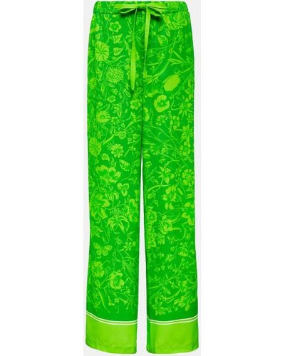 Gucci Floral Wide-leg Pants - Green