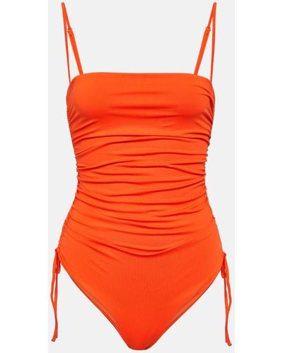Johanna Ortiz Ruched Swimsuit - Red