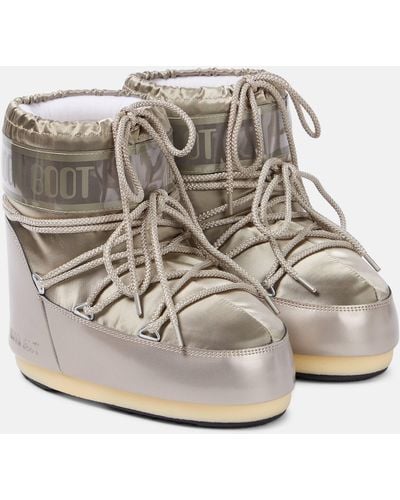 Moon Boot Icon Low Glance Satin Snow Boots - Metallic