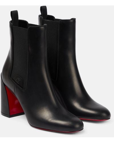 Christian Louboutin Leather Ankle Boots - Black