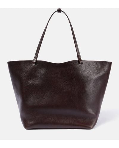 The Row Park Xl Leather Tote Bag - Brown