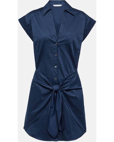 Veronica Beard Aimee Cotton-blend Shirt Dress - Blue