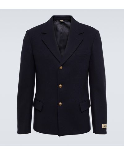 Gucci Wool Single-breasted Jacket - Blue