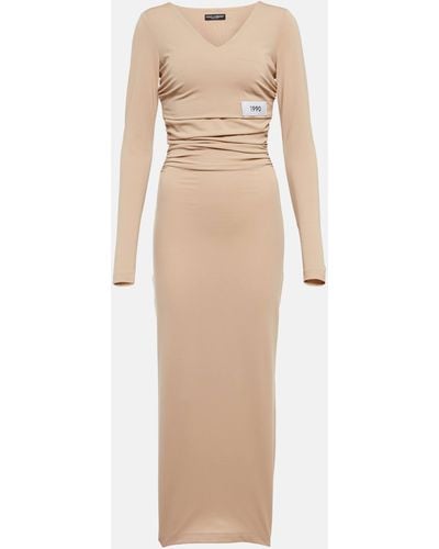 Dolce & Gabbana Jersey Maxi Dress - Natural