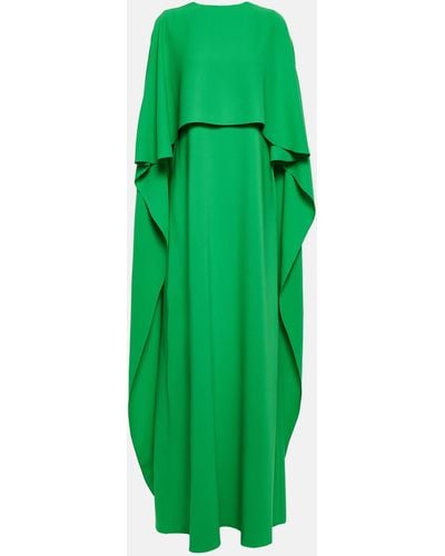 Oscar de la Renta Cape-detail Silk-blend Kaftan - Green