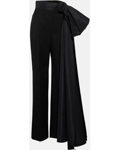 Alexander McQueen Bow-detail Wool Tuxedo Pants - Black